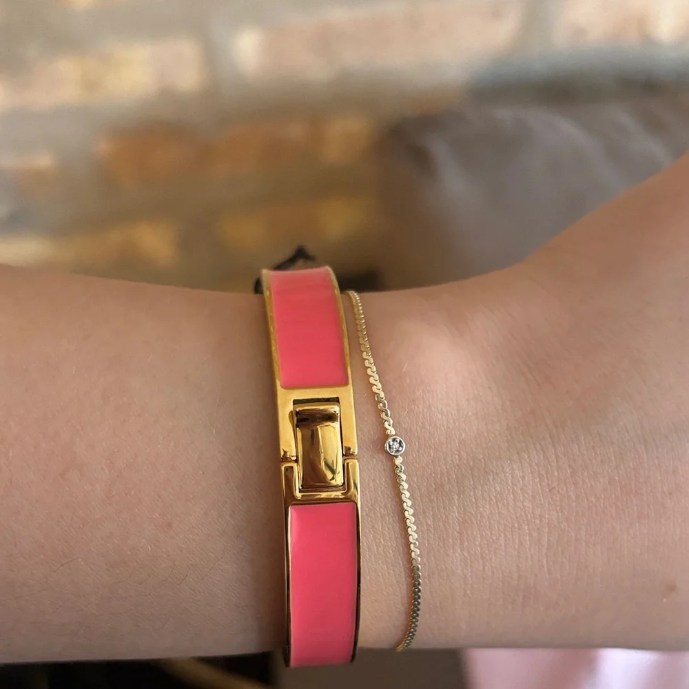 Kate Spade Gold and Pink Heart Bracelet - Picture 3 of 4